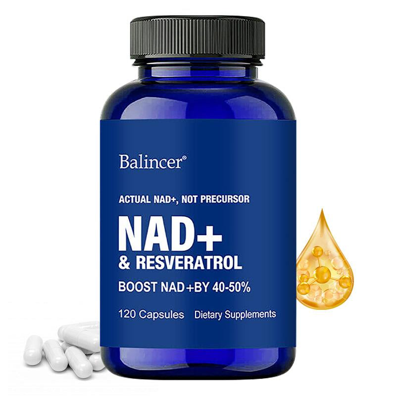 Balincer Nads+Resveratrol Health Supplements，Support Skin Health，Support Sleep and Mood Health，120 Capsules